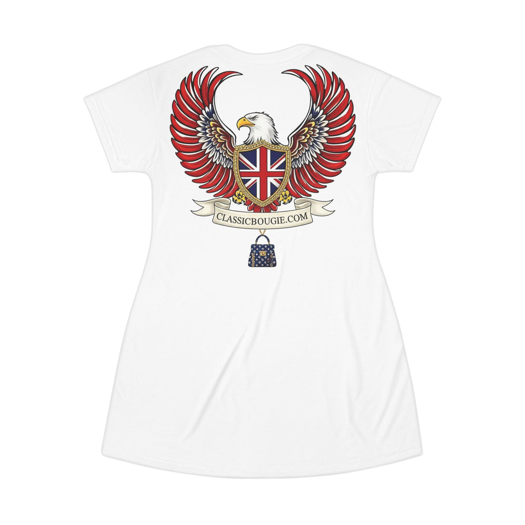Vintage London-Themed T-Shirt Dress, Casual Wear, Summer Dress, Independence Day Outfit, Gift for Her