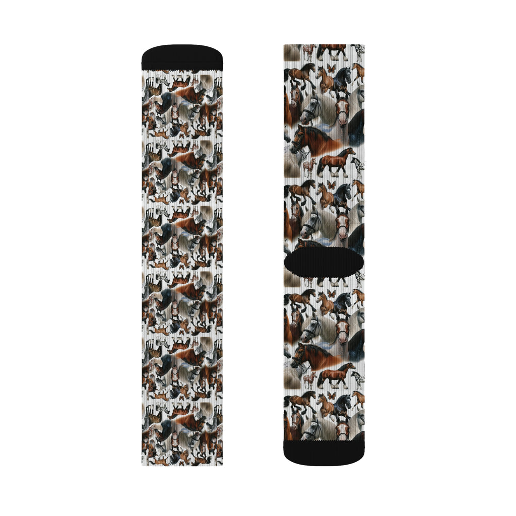 Stylish Horse-Themed Socks, Cozy Animal Socks, Gift for Dog Lovers, Fun Casual Socks, Unique Pet Lover Accessories, Special Occasion Socks