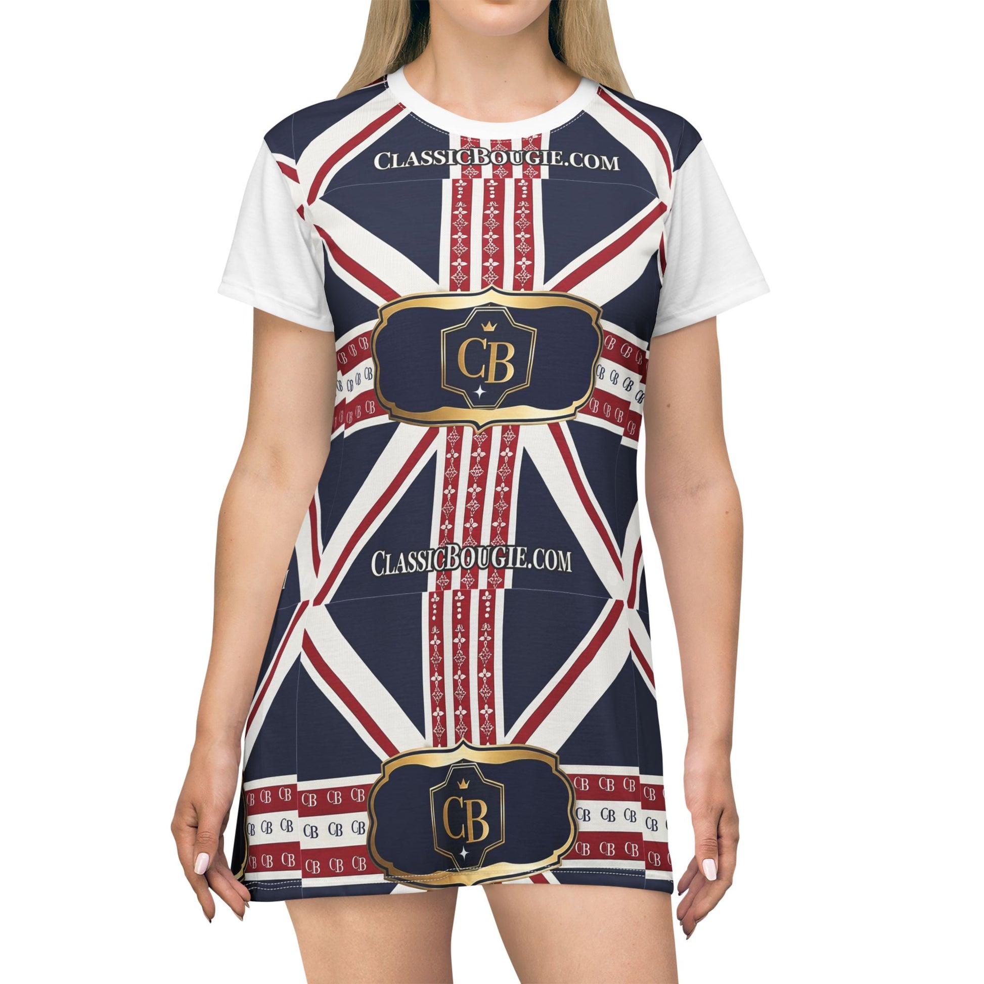 Vintage London-Themed T-Shirt Dress, Casual Wear, Summer Dress, Independence Day Outfit, Gift for Her