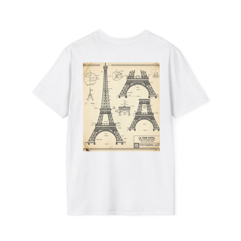 Eiffel Tower Unisex Softstyle T-Shirt, Fashion Tee for Travelers, Parisian Vibe, Great for Gifts, Casual Wear, Holiday Apparel