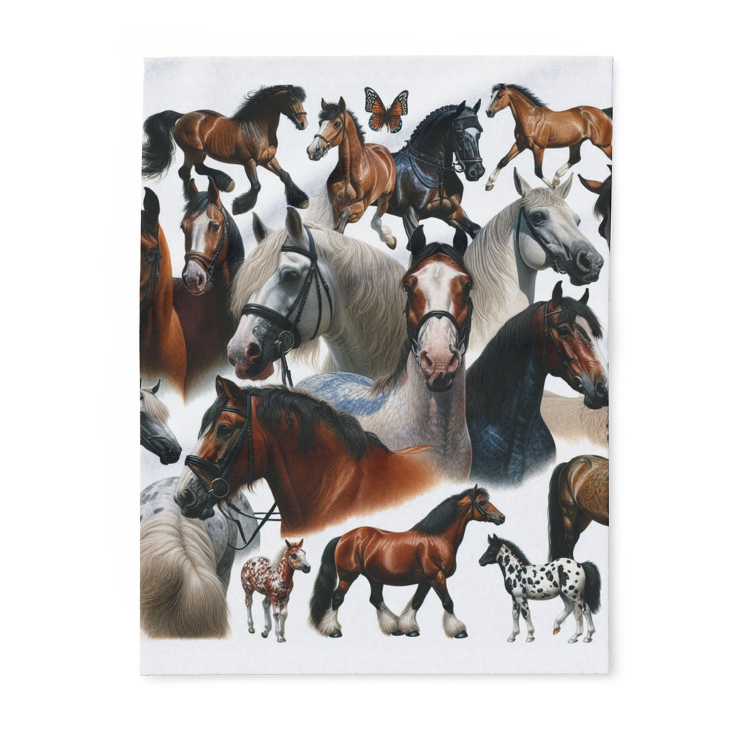 Cozy Horse Art Fleece Blanket | Equine Decor, Gift for Horse Lovers, Animal Lovers, Home Comfort, Kids Room