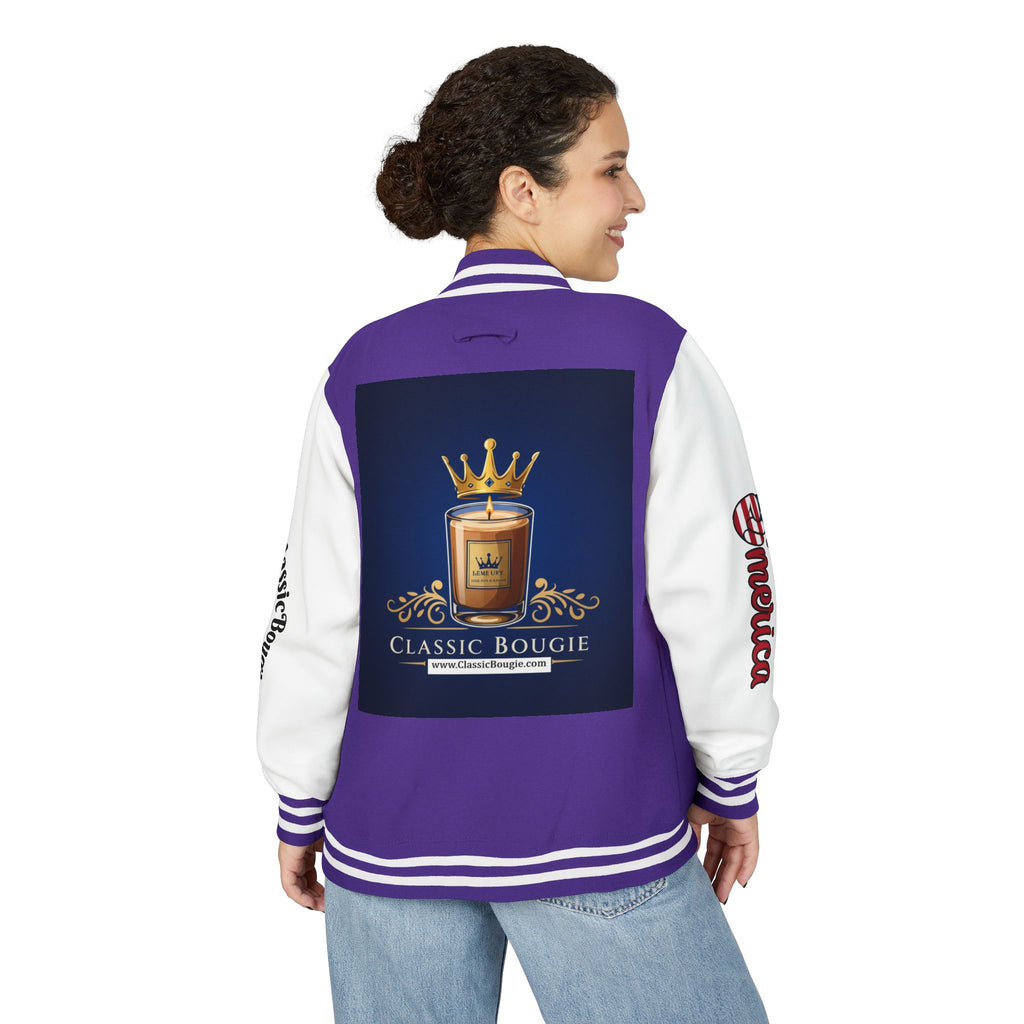 Classic Bougie Unisex Heavyweight Letterman Jacket - Vintage Style, Casual Wear, Trendy Outerwear, College Spirit, Gift for Him/Her
