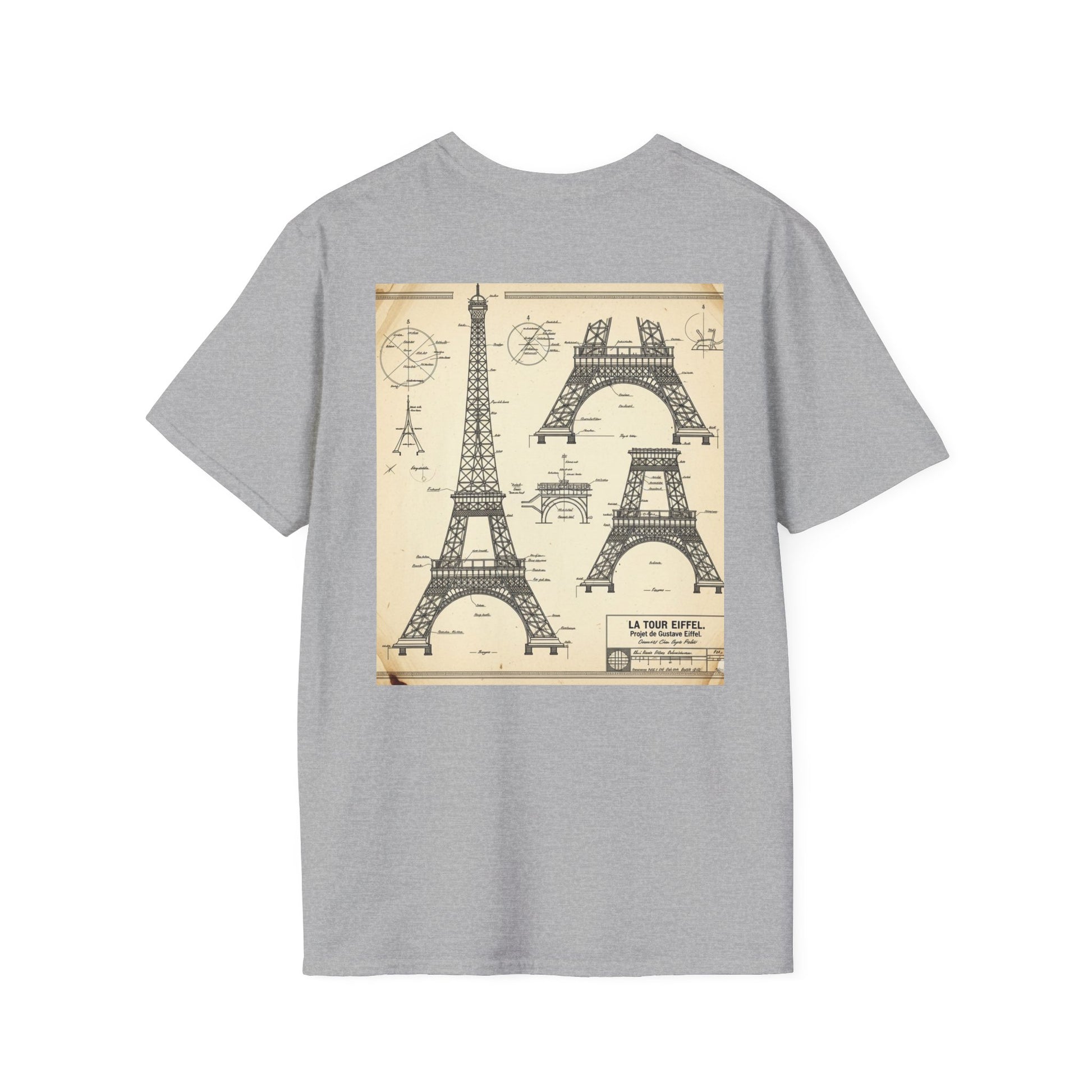 Eiffel Tower Unisex Softstyle T-Shirt, Fashion Tee for Travelers, Parisian Vibe, Great for Gifts, Casual Wear, Holiday Apparel