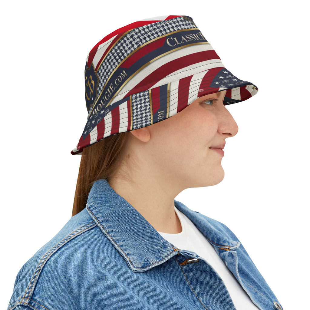 Patriotic Bucket Hat, Summer Accessory, Festival Hat, Holiday Gift, Stylish Sun Protection
