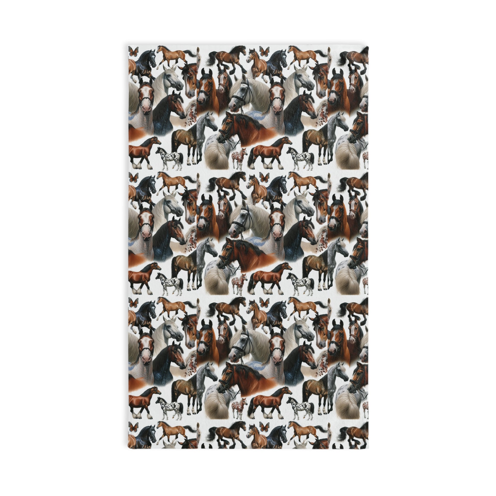 Equine-themed Hand Towel, Horse Lover Gift, Farmhouse Kitchen Decor, Equestrian Home Accessory, Animal Print Towel, Unique Bathroom Decor