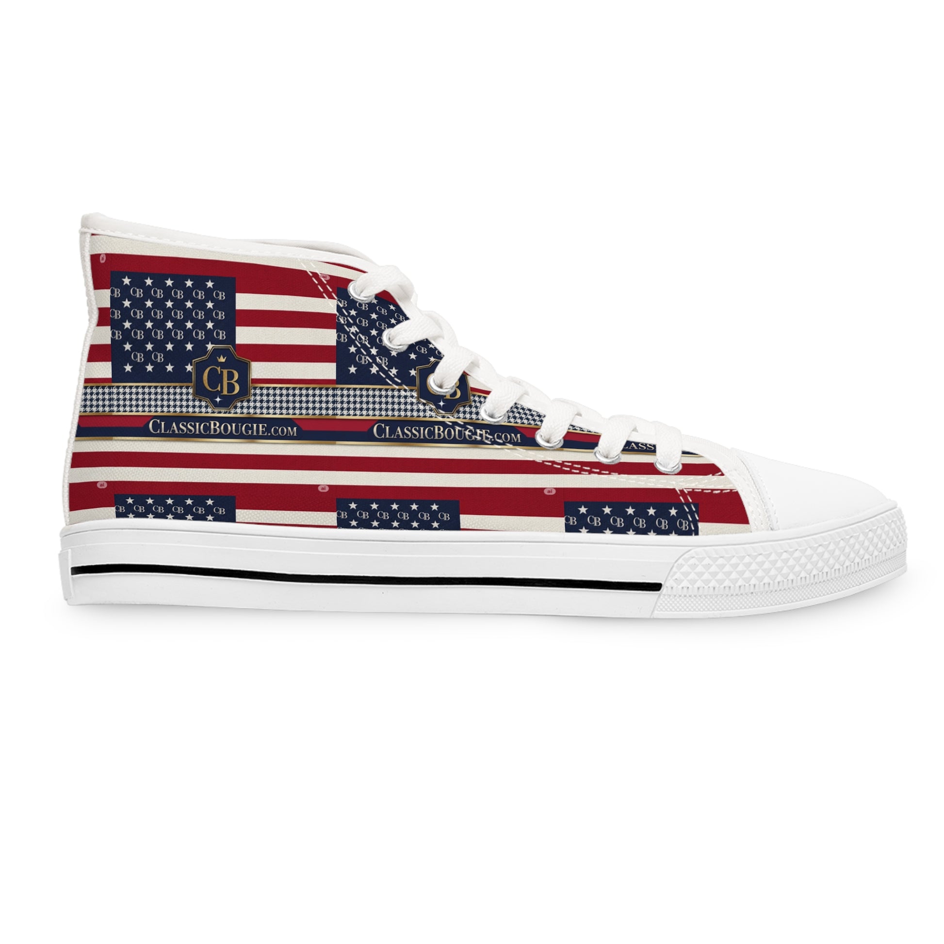 Patriotic High Top Sneakers, Trendy Women's Shoes for Celebrations, Independence Day Footwear, Stylish Sneakers for Everyday Wear, [...]
