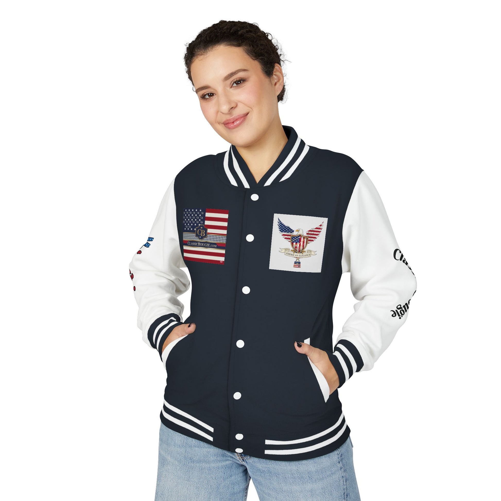 Classic Bougie Unisex Heavyweight Letterman Jacket - Vintage Style, Casual Wear, Trendy Outerwear, College Spirit, Gift for Him/Her
