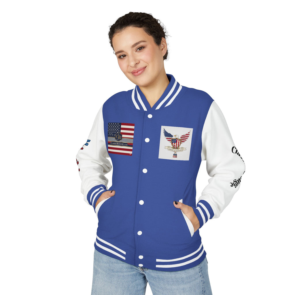 Classic Bougie Unisex Heavyweight Letterman Jacket - Vintage Style, Casual Wear, Trendy Outerwear, College Spirit, Gift for Him/Her