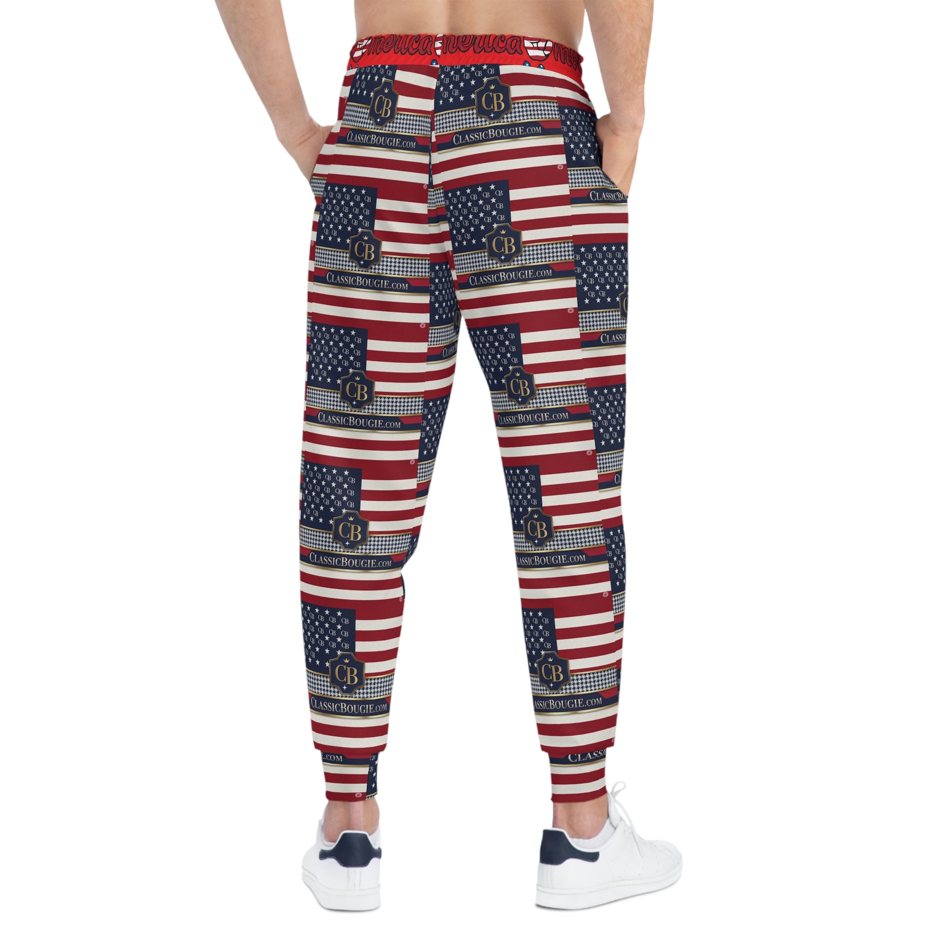Patriotic Athletic Joggers - USA Flag Print, Comfortable Lounge Pants, Fitness Joggers, Gift for Veterans, Independence Day Apparel