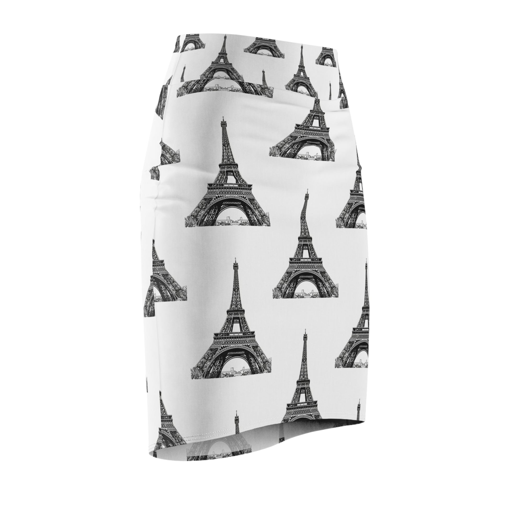 Eiffel Tower Print Women's Pencil Skirt, Chic Office Wear, Parisian Style Skirt, Fashionable Summer Outfit, Gift for Fashion Lovers