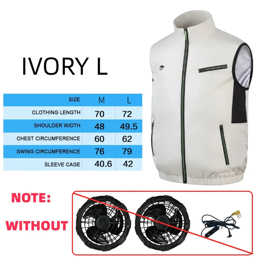 Fan vest Electric Cool Vest Cooling Fan Vest Air-conditioned Clothes Hiking Cooling 13 Hours High Temperature Work Fishing Vest