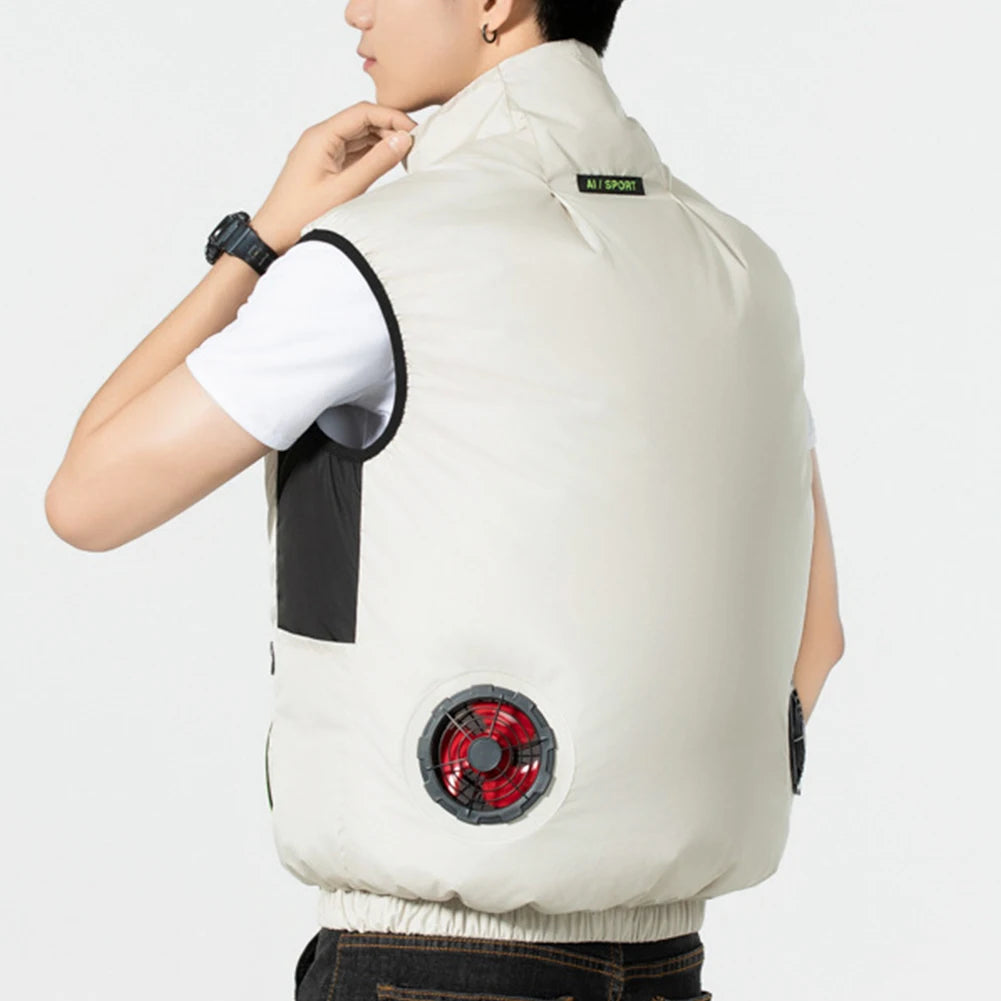 Fan vest Electric Cool Vest Cooling Fan Vest Air-conditioned Clothes Hiking Cooling 13 Hours High Temperature Work Fishing Vest