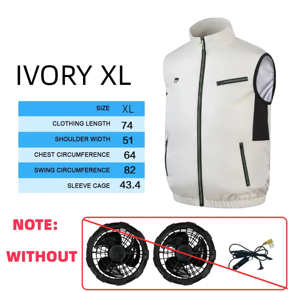 Fan vest Electric Cool Vest Cooling Fan Vest Air-conditioned Clothes Hiking Cooling 13 Hours High Temperature Work Fishing Vest