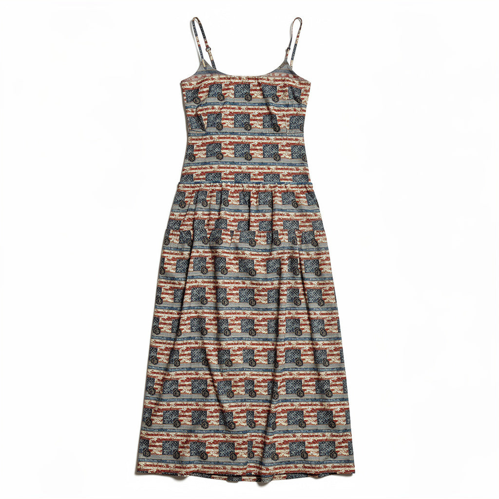 Digital Camo Maxi Dress in Lightweight Cotton Poplin